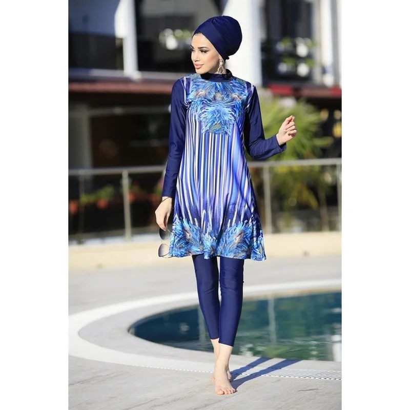 Costume Da Bagno Islamico 3 Pezzi TaissBocco - Burkini Con Maniche Lunghe E Hijab