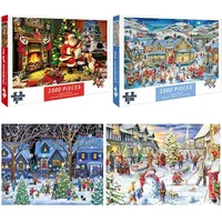 1000pcs Christmas Puzzle Santa Claus Paper DIY Educational Game Difficult Assemble Jigsaw Adult Children New Year Xmas Toys Gift 1