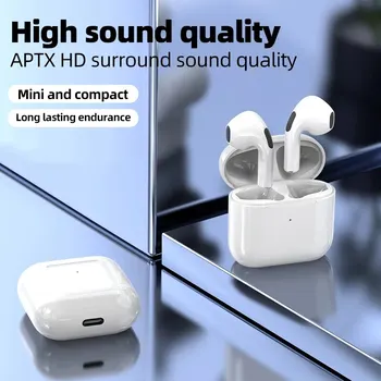 Pro4 TWS Mini Bluetooth Headphones Touch 9D Stereo Wireless Headphones with Mic In Ear High Fidelity Headphones Handsfree Headph 1