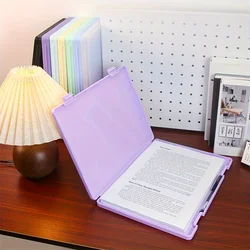 Large Capacity Transparent Document Storage Box - Multifunctional Organizer for Papers and Certifications (Purple)