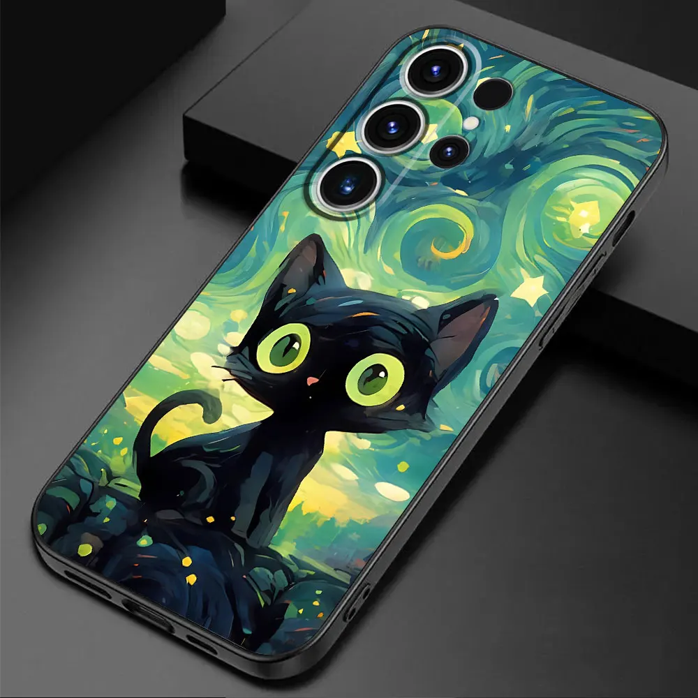 Starry Sky Cat Silicone Phone Case