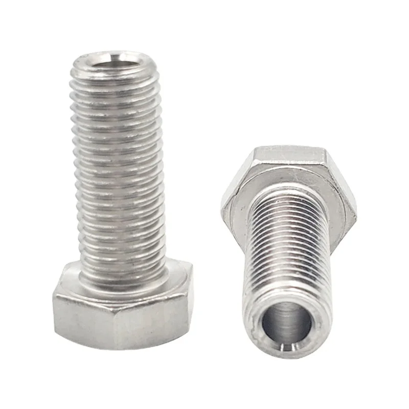 Stainless Steel Screws Stainless Steel Screw Hollow Screw 304 Stainless Steel Special Outer Hexagonal Bolt Mask Machine Threading Through-Hole Screw M4M5M6M8M10M12M14M16M20