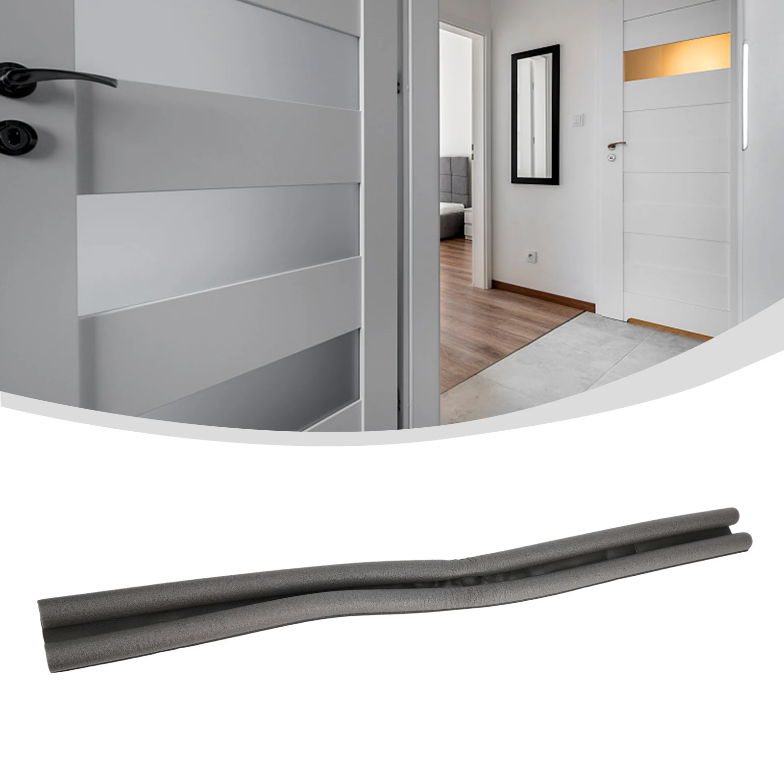 

93*10cm Waterproof Seal Strip Draught Excluder Stopper Door Bottom Guard Double Silicone Rubber Seal Dustproof&Soundproof