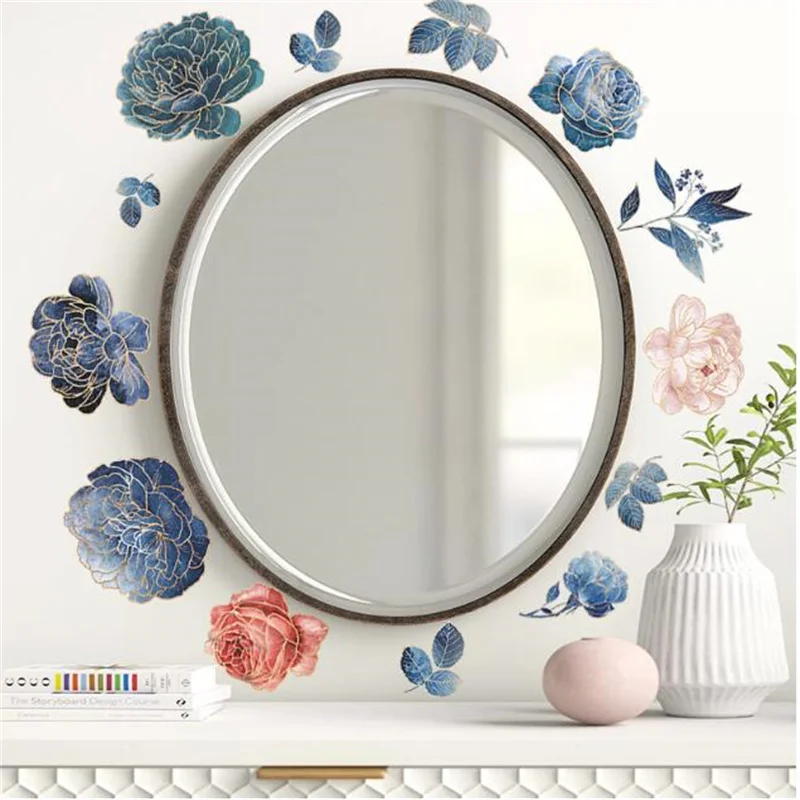 1Pcs Peony Flowers Rich Flower Group Wall Stickers For LivingRoom Sofa Self-Adhesive Painting Home Decoration Wall Decal 30*90CM
