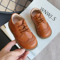 British Child Leather Shoe Autumn New Retro Fashion Kid Shoe Soft Sole School Shoe for Girl Boys Casual Shoe Allmatch Girls Shoe 2