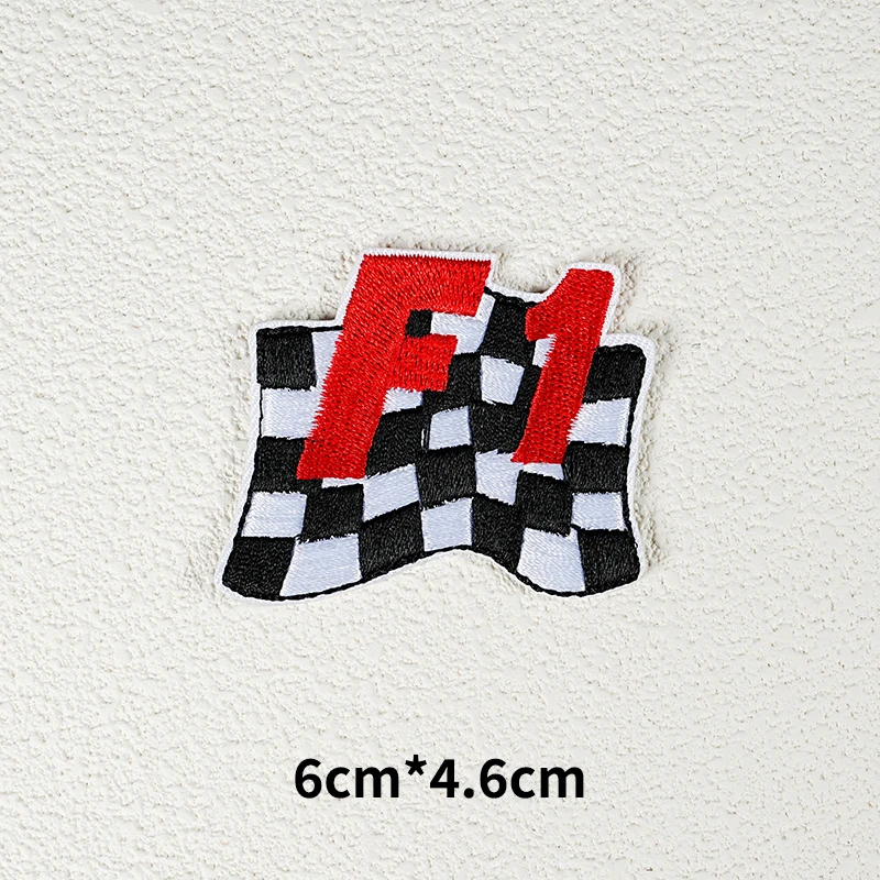 Checkered Flag Rally Patch Racing Car Marathon Embroidered Logo Iron O Patch Patch Collection 5564393 - Foto 3