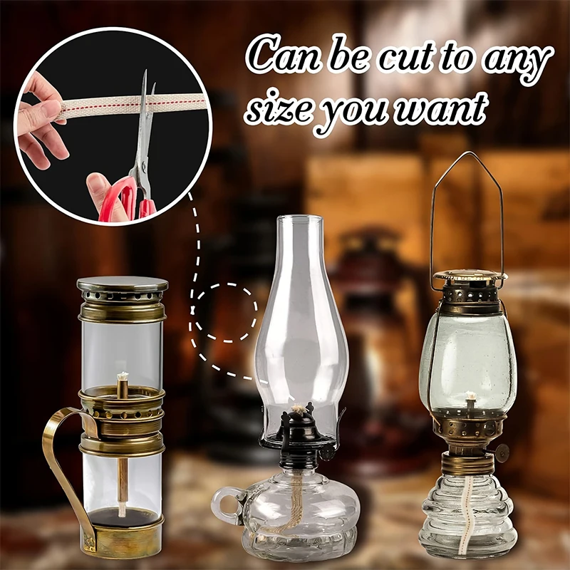 Handmade Braided Cotton Wick Kerosene Lamps Wick Replacement Oil Lamps Candle Burners Durable Emergency Lighting Fuel Accessory
