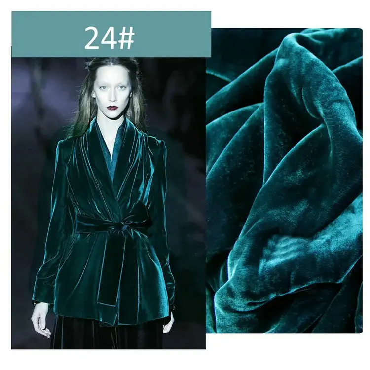 53 Farben Großhandel hochwertiger Mode-Seidensamtstoff für Kleid – Detail 5