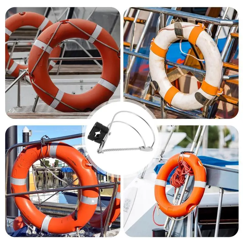 Life Ring Bracket Adjustable Stainless Steel Life Buoy Bracket Wear-Resistant Buoy Mount Multipurpose Holder