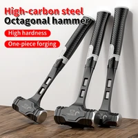 1 industrial octagonal hammer, 2/3/4 pounds, non-slip handle hammer, high carbon steel integrated hammer, professional masonry s 1