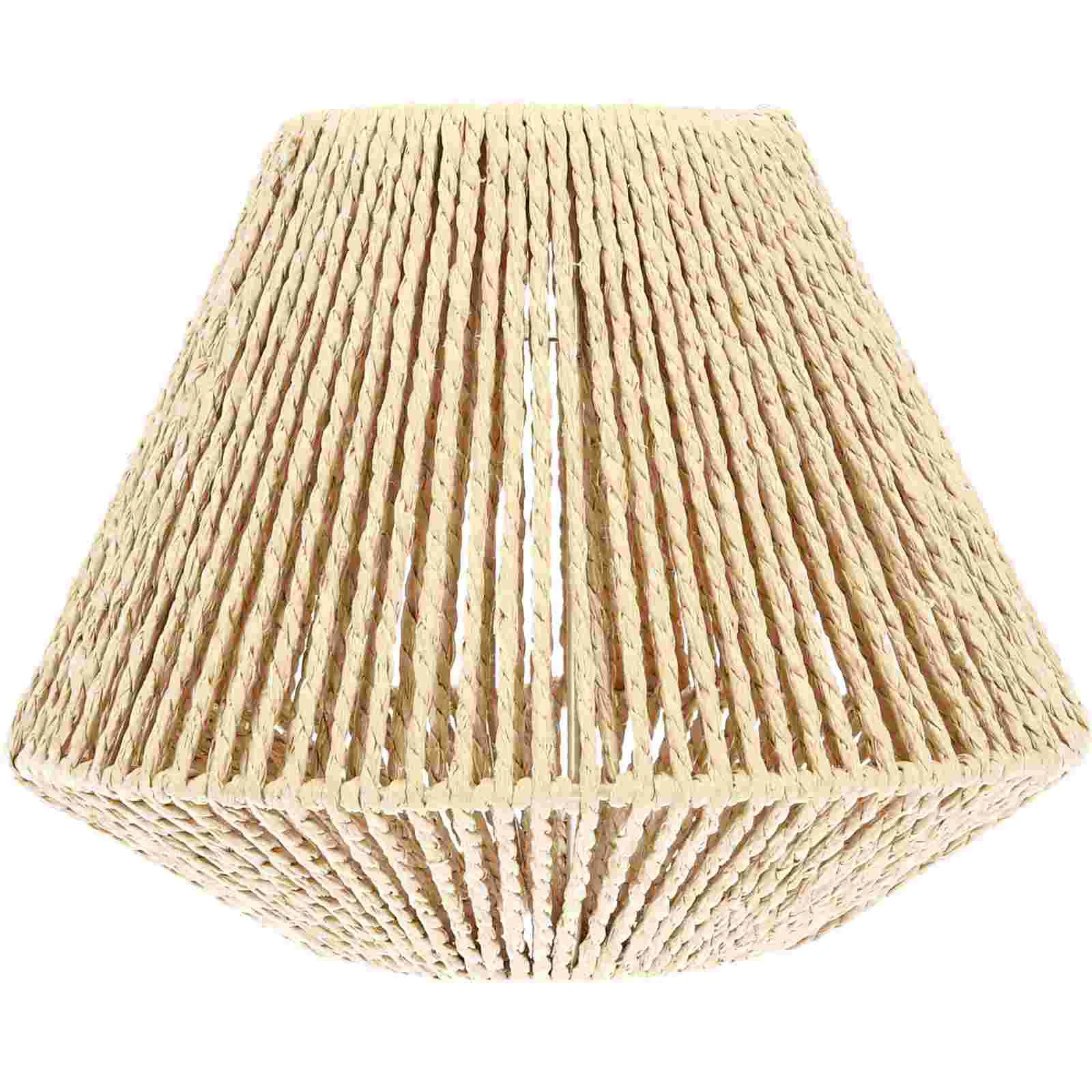 Straw Woven Lampshade Hanging Lamp Cover Rustic Lamp Shade for Home Hotel Restaurant Braided Vintage Lampshade farmer rain cover handmade weave straw hat summer bamboo sunscreen steeple beach hat outdoor stage performance props lampshade