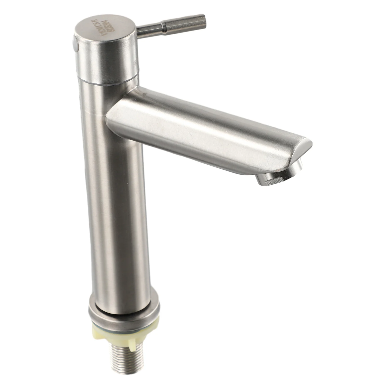 

304 Stainless Steel Silver Single Cold Sink Faucet Bathroom Counter Basin Faucet Basin Sink Deck Mounted Faucet Sink Tap Crane