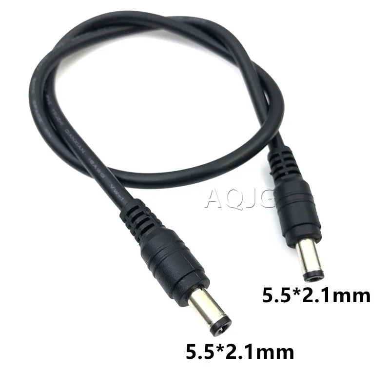 DC 전원 플러그 5.5x2.1mm 수-5.5x2.1mm 수 CCTV 어댑터 커넥터 케이블, 12V 10A 전원 연장 코드, 0.5m/1.5m, 18AWG