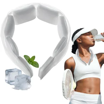 Anello refrigerante riutilizzabile per il collo, tubo di raffreddamento a fascia per il collo 18 ℃ /64 ℉   Fascia Refrigerante Indossabile per il Corpo, per Sport Estivi e Viaggi