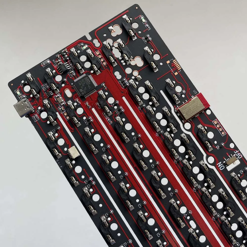 기계식 키보드 핫 스왑 PCB, 유선 BLE 2.4G, 3 모드 옵션, 60% 핫스왑 문자 영역 슬롯 PCB, QMK VIAL, DK6064