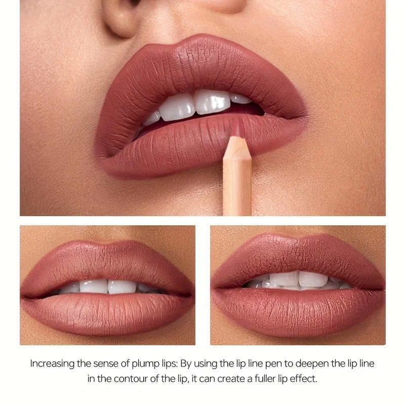 Waterproof Lip Liner Pencil Nude No Shine Lip Liner Moisturising Long Lasting Lipstick Makeup Pencil 12pcs/set