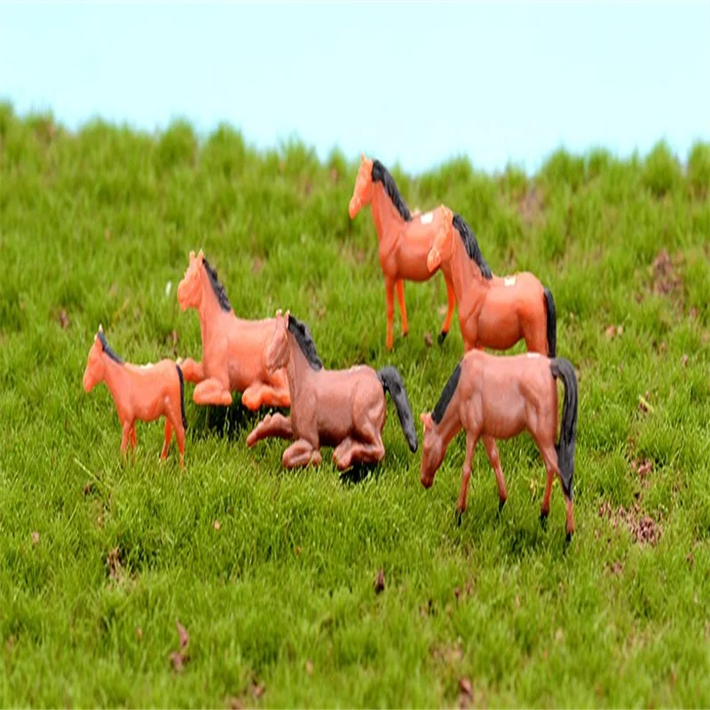 10PCS 1:87 HO Scale Miniature Farm Animals Painted Horses Model DIY Diorama Making Educational Toys Birthday Gift Collection - Image 4