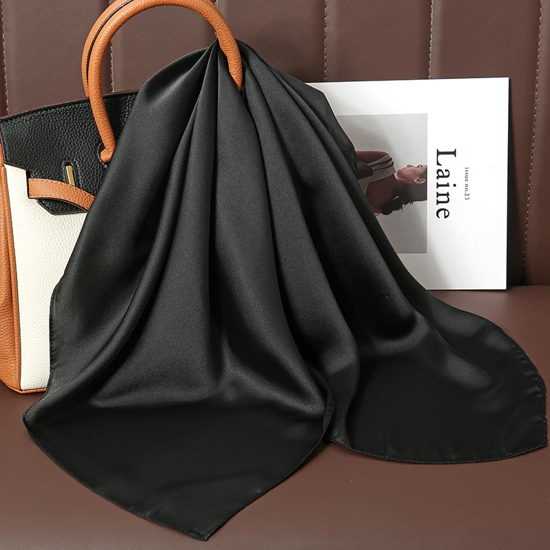 Luxury Silk Square Scarf - 21 Colors 70cm Neck Tie Shawl Womens Hair Bandana  Headscarf
