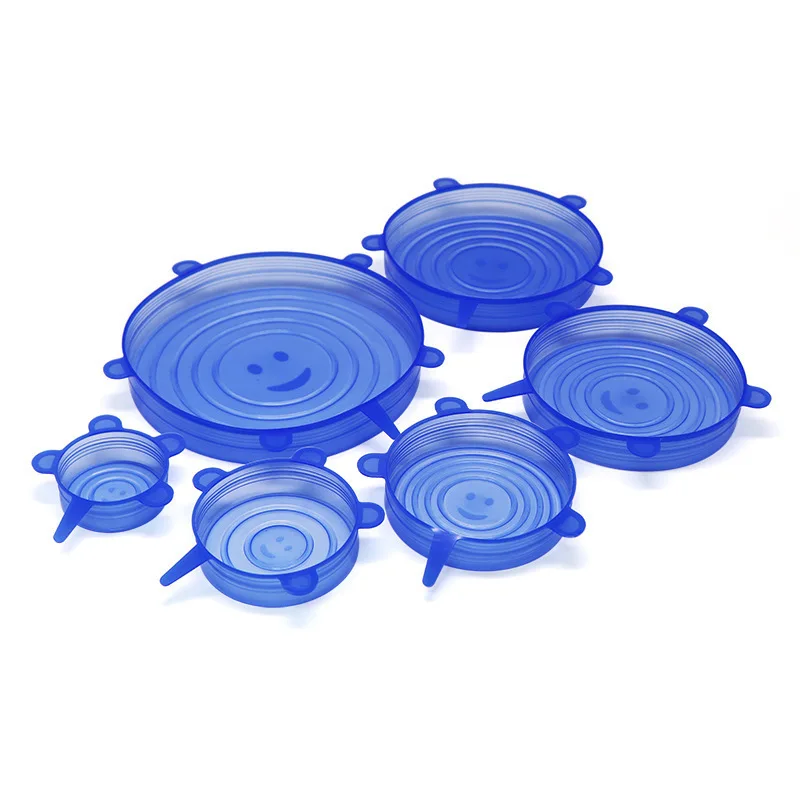 Silicone Six-Piece Set Fresh-Keeping Cover Stretch 6-Piece Set Bowl Cover Refrigerator Microwave Sealed Fresh-Keeping Film