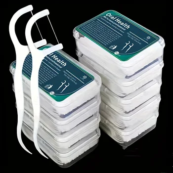 50 peças de fio dental, fio dental de limpeza profunda para cuidados bucais adequados, palhetas de fio dental descartáveis portáteis para viagens, vida diária 1