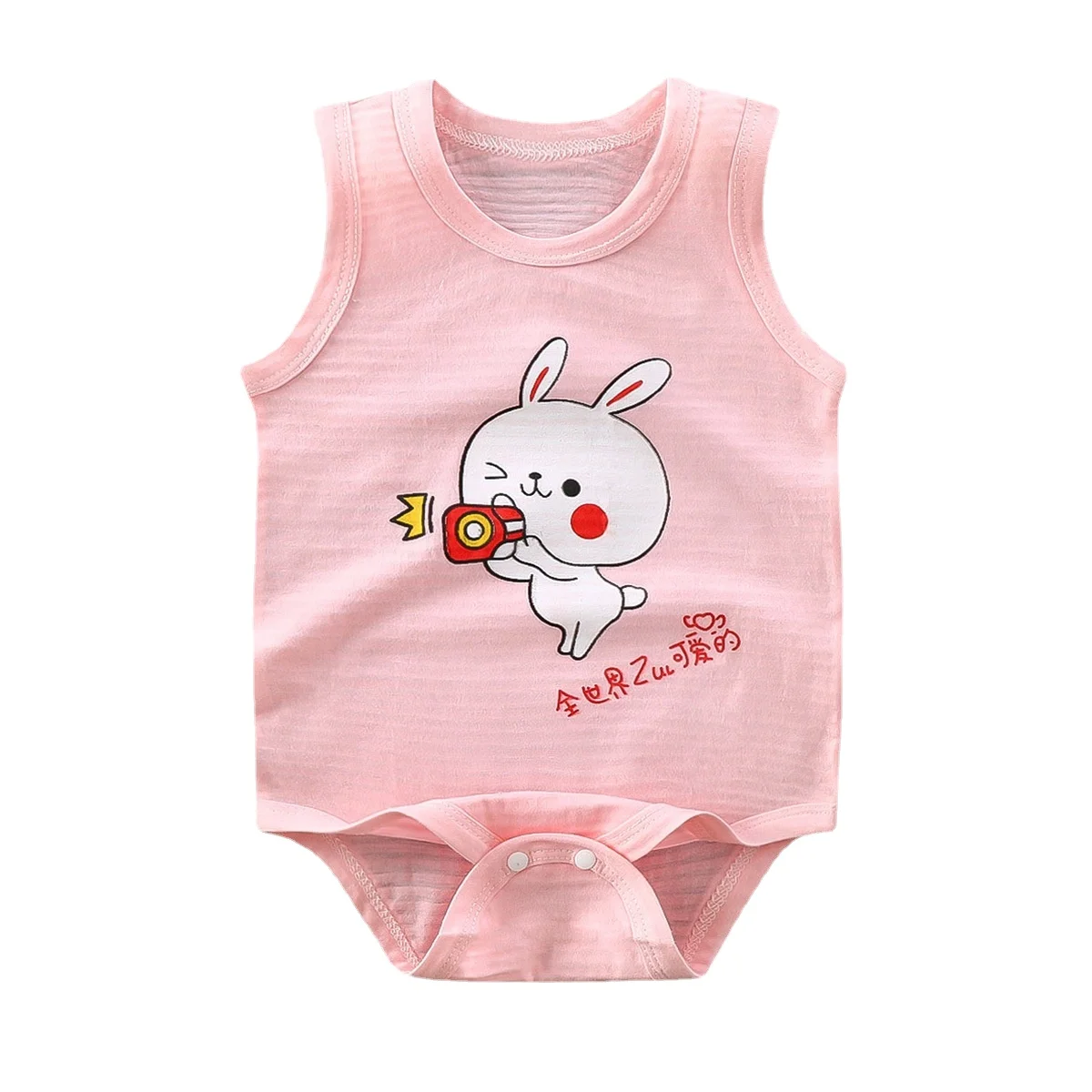 Newborn Baby Summer Rompers 100% Cotton Infant Baby Sleeveless Jumpsuit Cartoon Baby Boys Girls Clothes New Born Baby Clothes carters baby bodysuits	 Baby Rompers