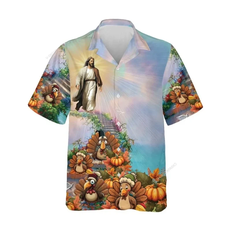 thumbnail image 1 of Nuevas camisas hawaianas de verano para hombres, divertidas camisetas estampadas, ropa de moda, informal, de gran tamaño, cuello, blusas cómodas para la playa, camisas, 1 of 5