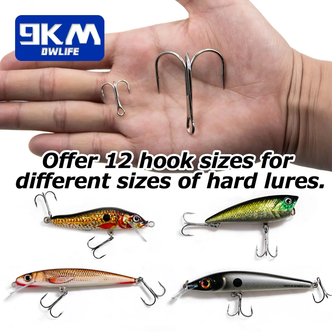 Fishing Treble Hooks 25~50Pcs Brabed Sharp Triple Sea Fishing