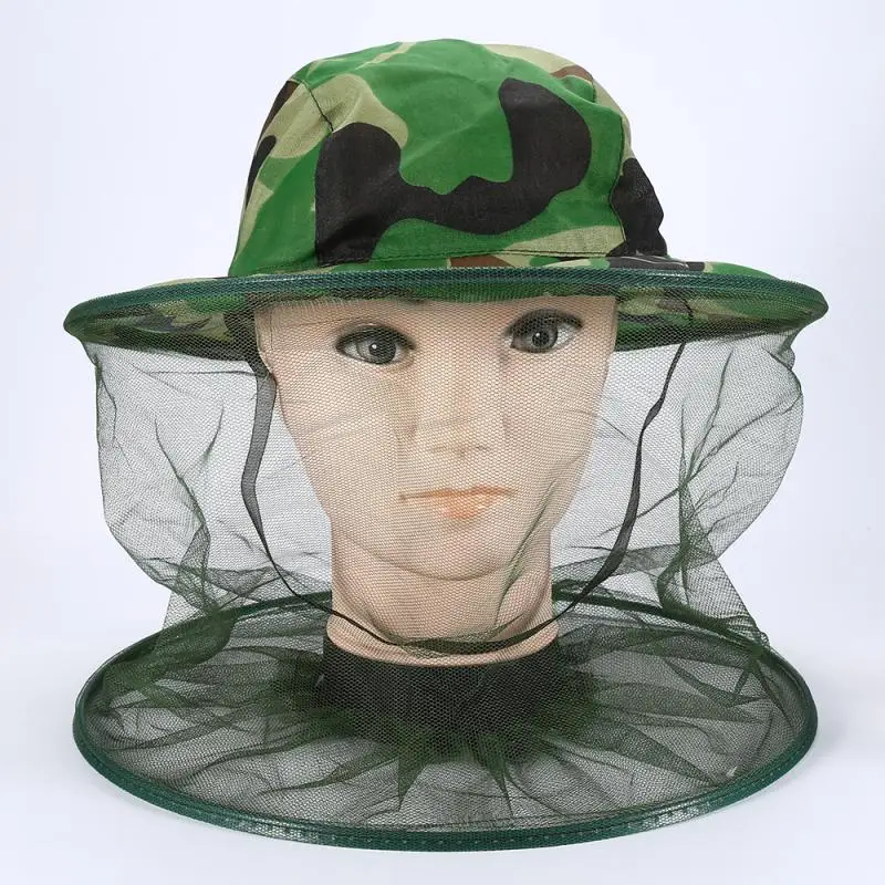 Camo Beekeeping Hat Head Face Protection Veil Mask Hat Bee Bug Insect Anti-mosquito Safety Prevention Head Net