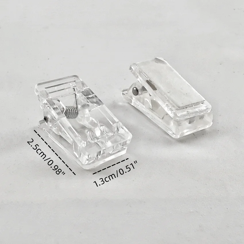 Clear Clamp Folder Spring Clip Mini Small Plastic With Adhesive Sticker Paper ID Card Display 300pcs