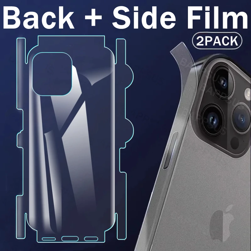 15Pm Side Back Full Cover Anti-Scratch Frame Sticker Per Iphone 15 14 Plus 13 Mini 12 Pro Max Border Hydrogel Film Per Iphone15