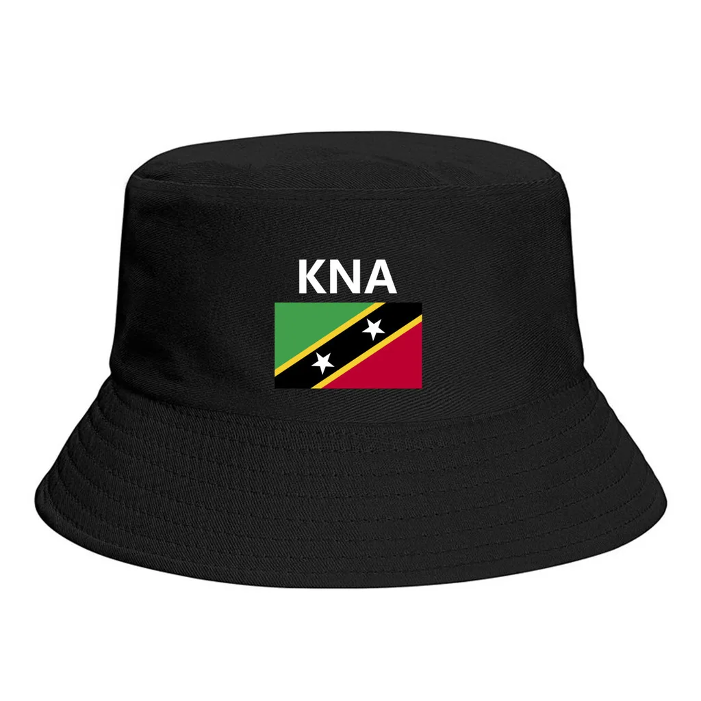 

Saint Kitts and Nevis Flag Bucket Hats Print Cool Fans Sun Shade Simple Classic Outdoor Summer Fisherman Caps Fishing Cap