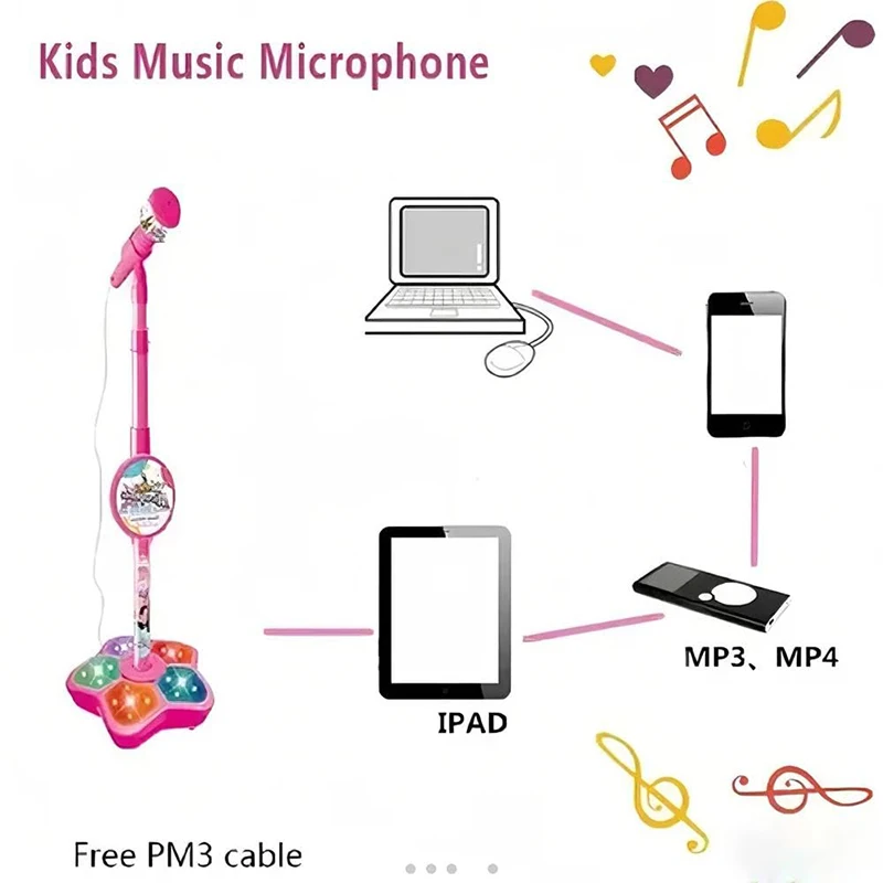 Kids Karaoke Microphone With Stand And Sound Effects For Singing_voghion.com