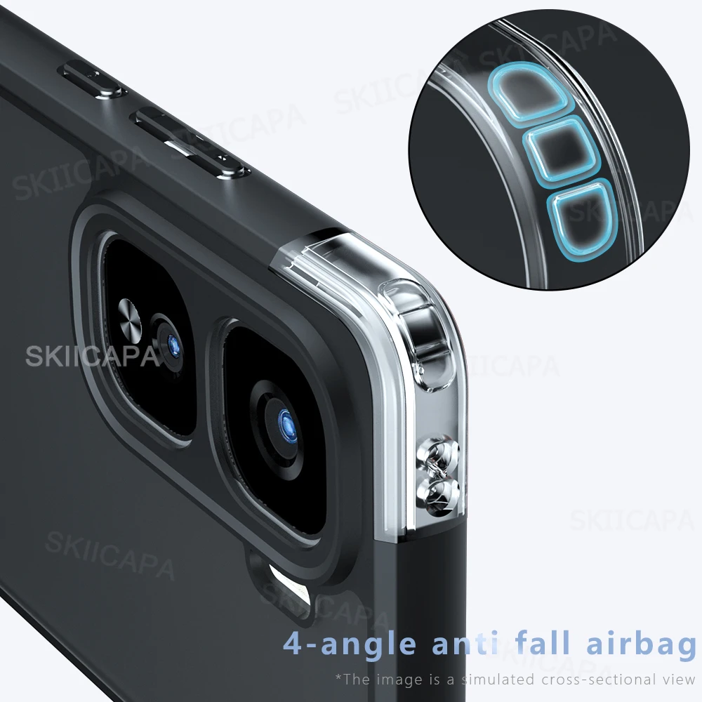 Matte Shockproof Hard Bumper with Soft Clear Back Cover
