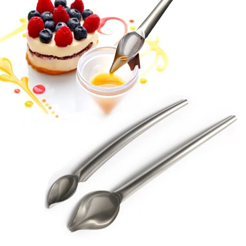 stainless steel Chocolate Cream Sauce Pencil Spoon Draw Tools Portable Coffee Spoon Kitchen Home