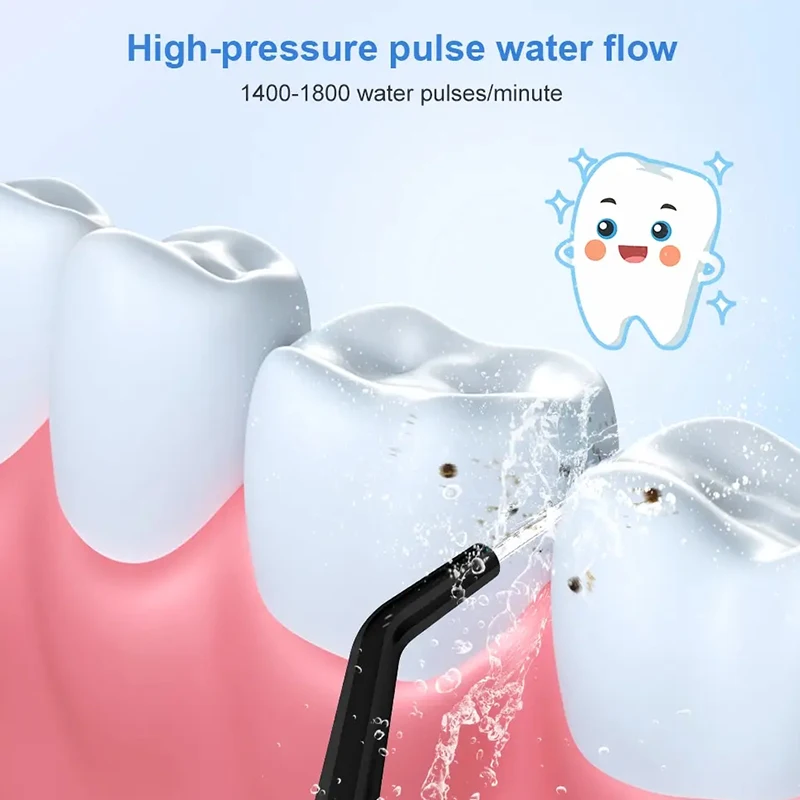 Rechargeable 4-in-1 High Pressure Pulse Oral Flosser Electric Teeth Cleaner Portable Dental Water Flosser