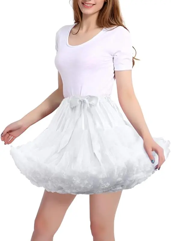 Womens 3-Layered Pleated Tulle Petticoat Tutu Puffy Party Cosplay Skirt lolita petticoat petticoat underskirt petticoat skirt