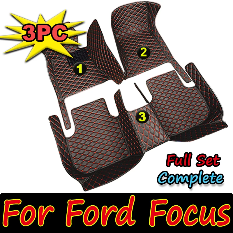 

Custom Leather Car Floor Mat For Ford Focus 2006 2007 2008 2009 2010 Interior Details Auto Carpet Rugs Foot Pads Accessories