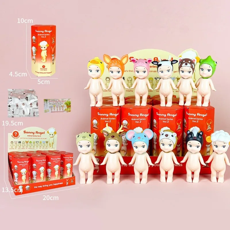 엔젤돌 미니 피규어 동물 시리즈 Ver.1 블라인드 박스 애니메이션 피규어 귀여운 인형 장식품 팬 애니메이션 크리스마스 생일 선물 장난감