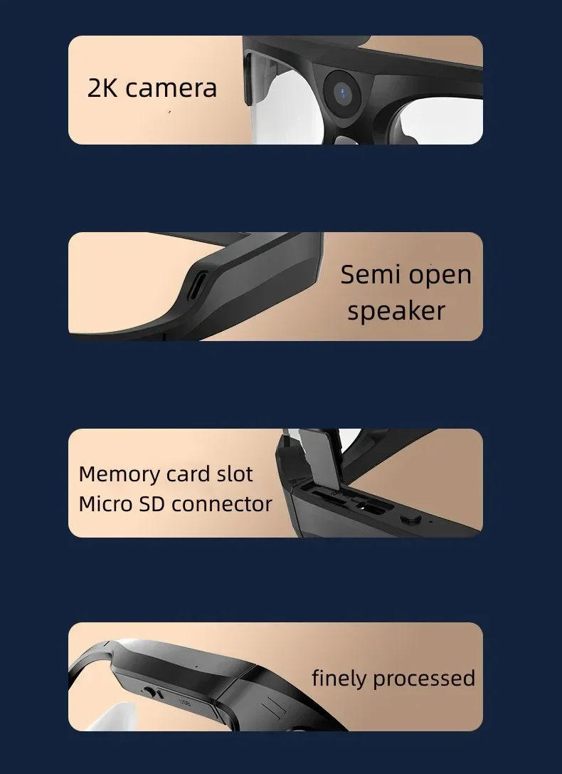 4K HD Sport Bluetooth Glasses Camera Hands-free Recording Perfect Mini DV DVR Ca