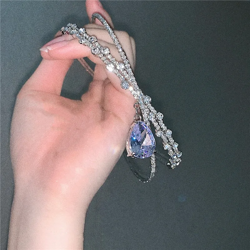 Crown Crystal Choker Necklaces Water Drop Pendant Necklaces Torques Women Jewelry For Women metal choker necklace,velvet choker necklaces,lace choker necklaces,lace necklace