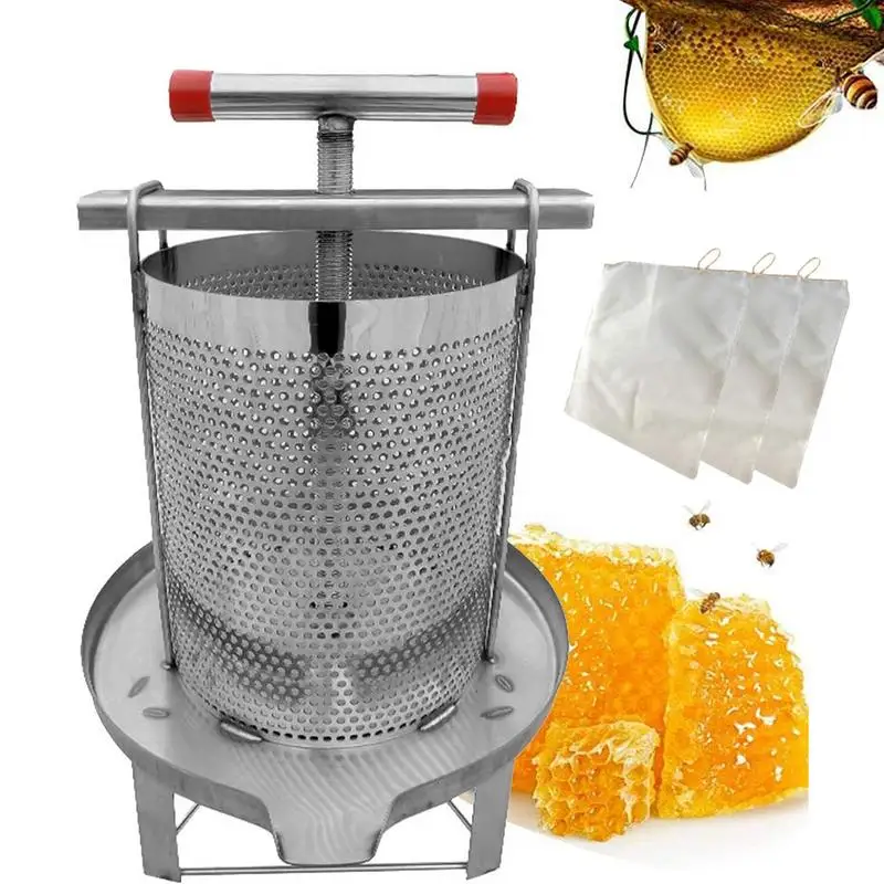 

Manual Beewax Honeycomb Presser Stainless Steel Honey Extractor Fruit Wine Press Nature Juice Make Machine Beekeeping Equipment