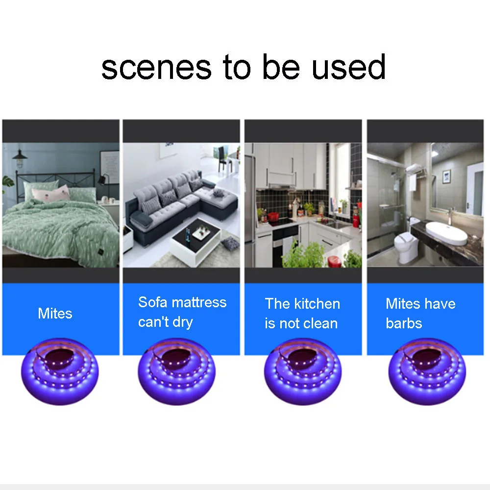 UVC 살균 소독 라이트 바, 살균 램프, 진드기 라이트 스트립, LED 스트립 라이트, 5V