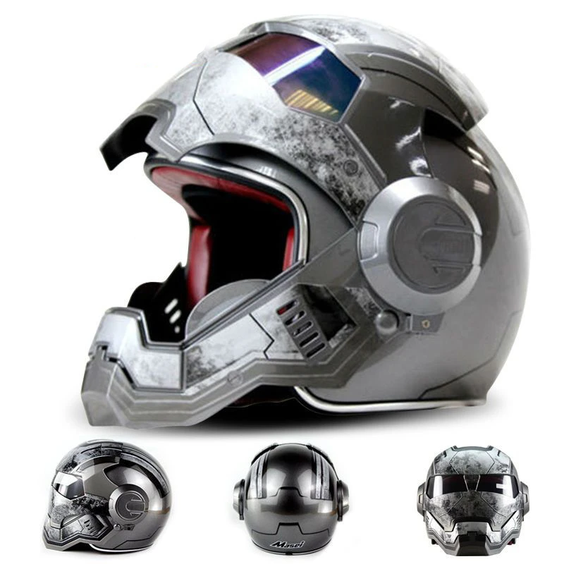 Ironman casco de cara completa para motocicleta, accesorio la cabeza de Iron Man, Cafe Racer, astronauta clásico, Stormtrooper, equipo Ironman| | - AliExpress
