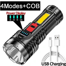 

Powerful Flashlight Q5 LED Pocket Flashlights Strong Light 4Modes USB Rechargeable Outdoor Camping Waterproof Portable Torch
