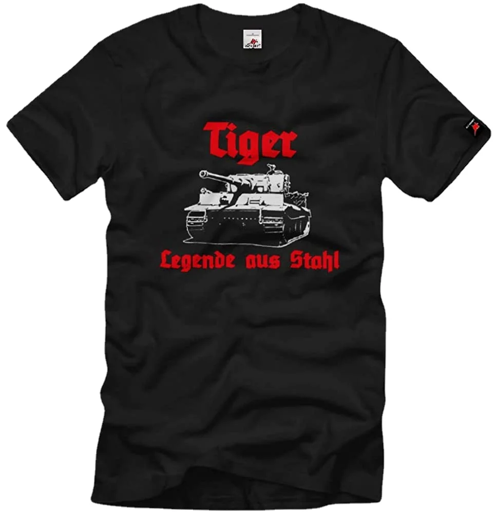 

Men T-Shirt Tiger Legend of Steel Tank VI Germany Harajuku T Shirt Short Casual 100% Cotton