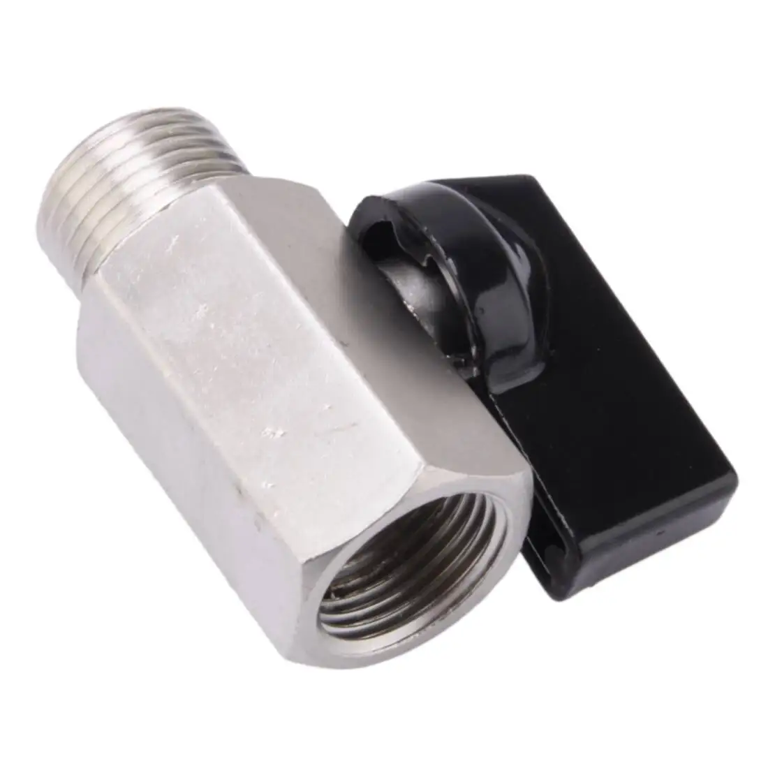 2Pcs 3/8'' Male To Female Mini Ball Shut-Off Switch Valve Carbon Steel