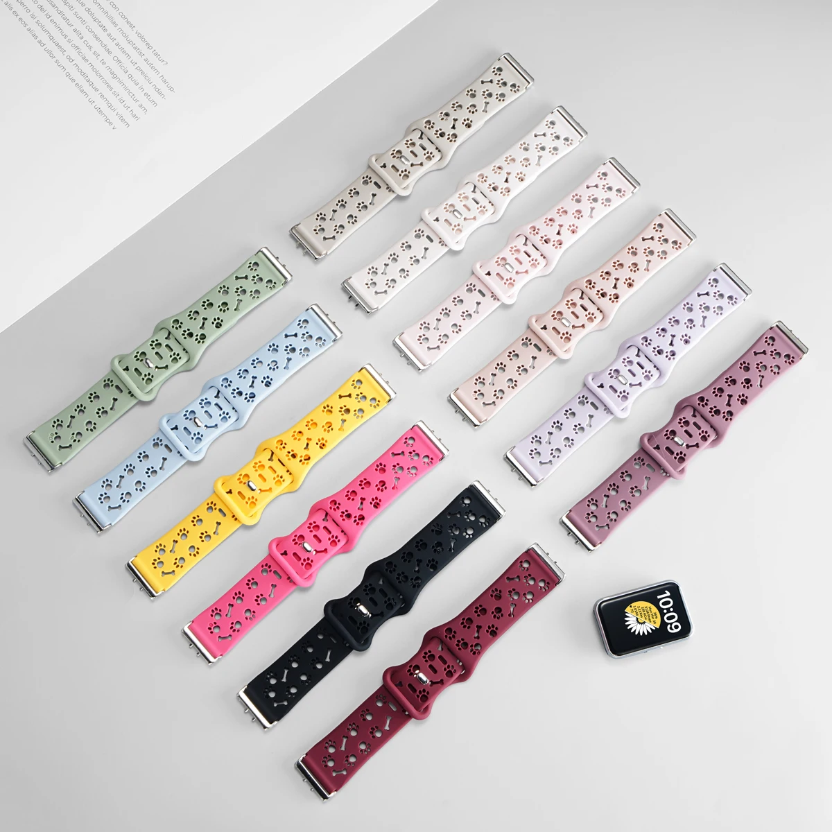 Silicone Dog Paw Adjustable Strap - Women's Smartwatch Replacement Wristband