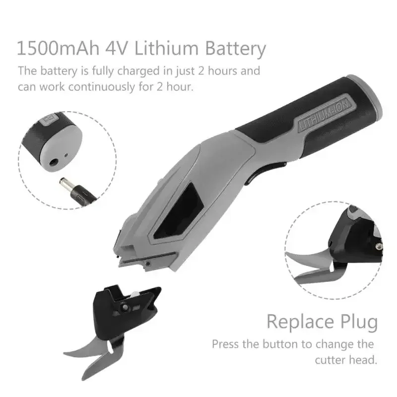 USB 충전식 가죽 원단 트리밍 전기 가위 리튬 전기 가위 절단 도구 무선 원단 재봉