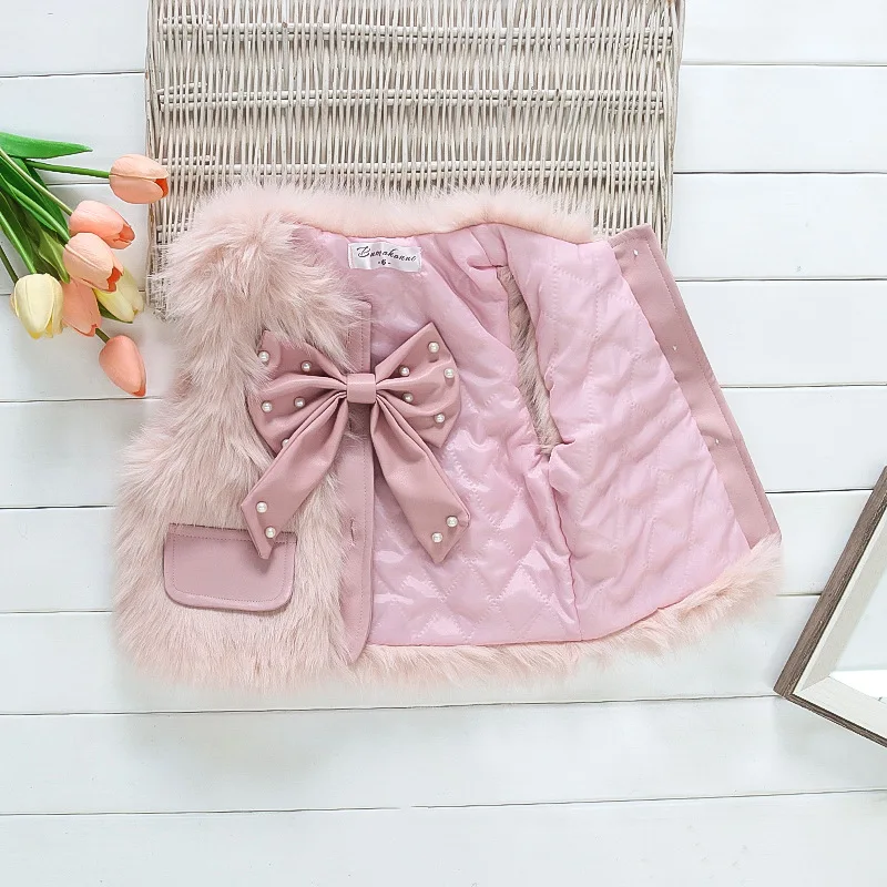 Baby Girl Jacket Fur Vest Suitable For 0-3 Years Old