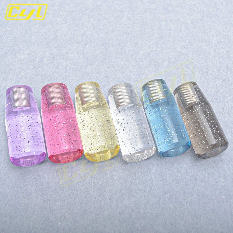 Universal Glitter Transparent Purple Manual Shift Knob Racing Gear Shift  Knob